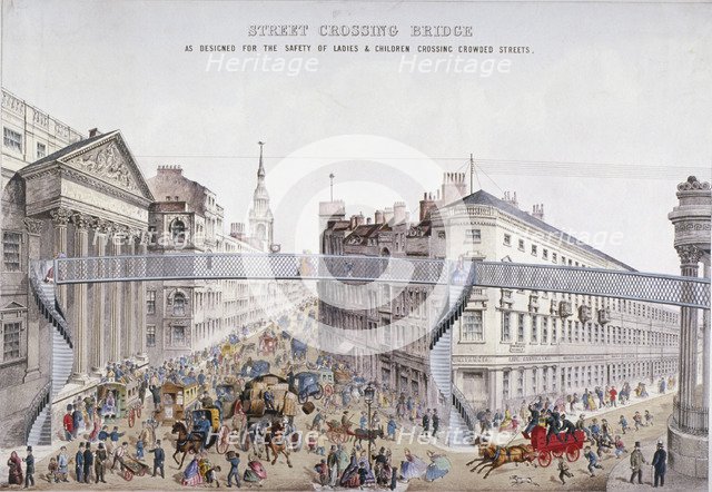 'Street Crossing Bridge', London, 1862. Artist: Anon