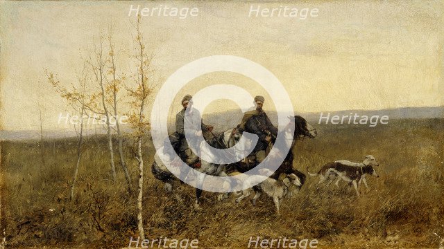 The Hunters, 1881. Artist: Roubaud, Franz (1856-1928)