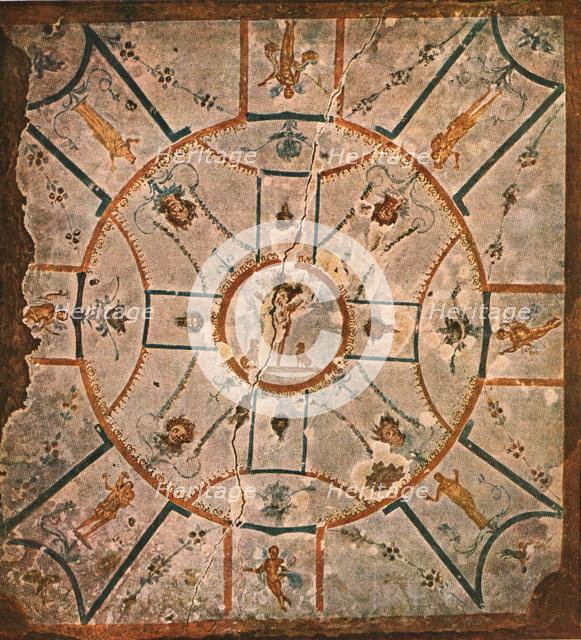 Ceiling in the Chamber of the Hypogeum of Lucina...Rome, Italy, (1928). Creator: Unknown.