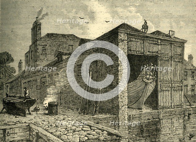 'Searle's Boat-Yard in 1830', (c1878). Creator: Unknown.