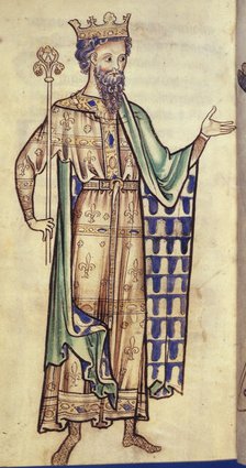 A standing figure of a king, c1250. Creator: Unknown.