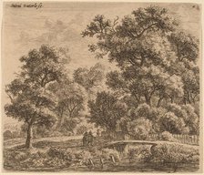 Wooded Landscape with a Bridge. Creator: Anthonie Waterloo.