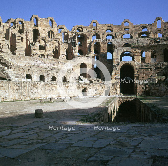 View of the interior of a Roman colosseum, 2nd century. Artist: Unknown