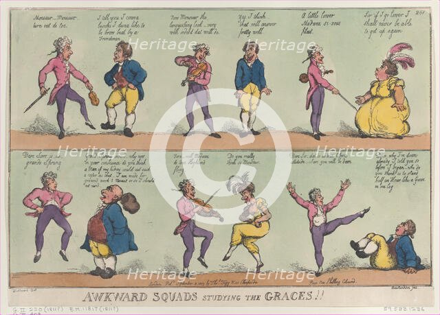 Awkward Squads Studying the Graces!!, August 29, 1809., August 29, 1809. Creator: Thomas Rowlandson.