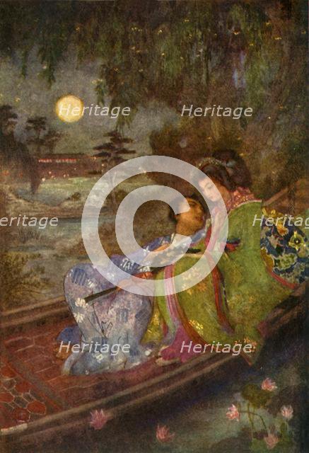 'The Lovers who exchanged Fans', 1912. Creator: Evelyn Paul.