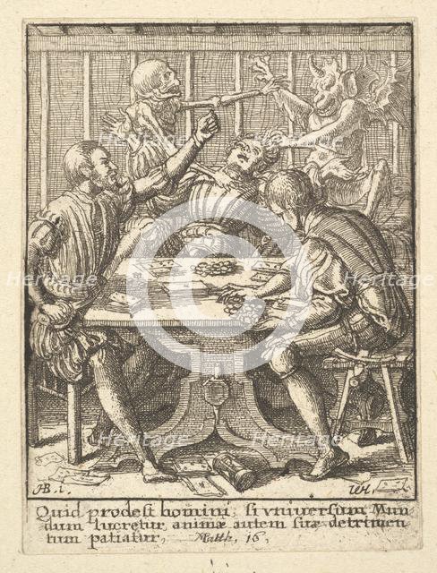 The Gamesters, from the Dance of Death, 1651. Creator: Wenceslaus Hollar.