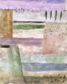Landscape with Poplars, 1929. Creator: Klee, Paul (1879-1940).