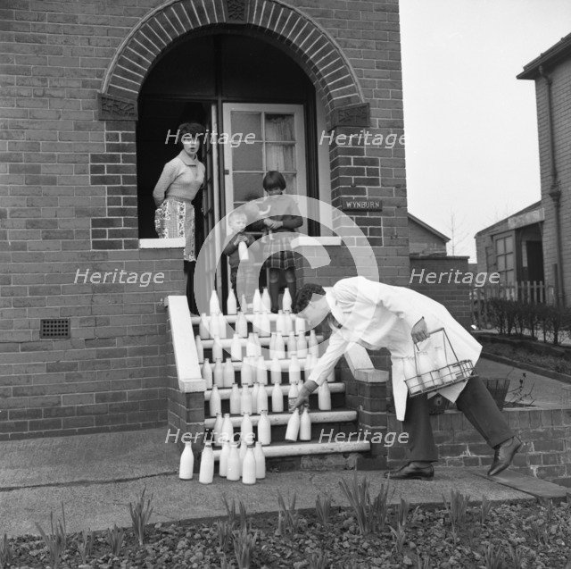 60 pints of milk, advertisment for the Barnsley Co-op, Mexborough, South Yorkshire, 1964. Artist: Michael Walters