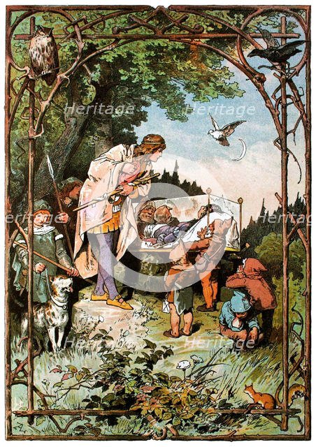 Illustration for "Snow White and the Seven Dwarfs" by Brothers Grimm, c1899. Creator: Zick, Alexander (1845-1907).