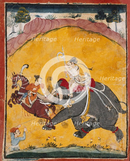 A Rampaging Elephant (Recto), c1675. Creator: Unknown.