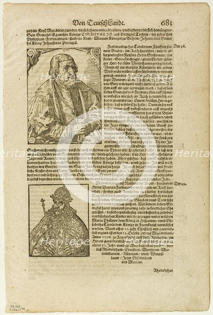 Illustration from "Kosmographie" by Sebastian Munster, plate 46 from Woodcuts from,...1937. Creators: Unknown, Max Geisberg, Sebastian Munster.