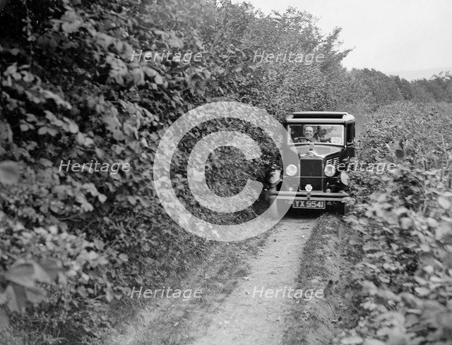 Standard Big Nine of GW Olive taking part in the North West London Motor Club Trial, 1 June 1929. Artist: Bill Brunell.