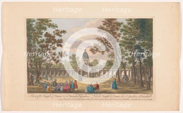 View of the Temple of Comus in Vauxhall Gardens in London, 1751. Creator: Johann Michael Muller.