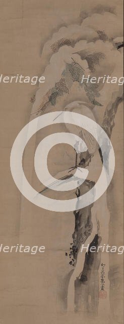 A white egret, 1804. Creator: Sukoku; Ko (1730-1804).