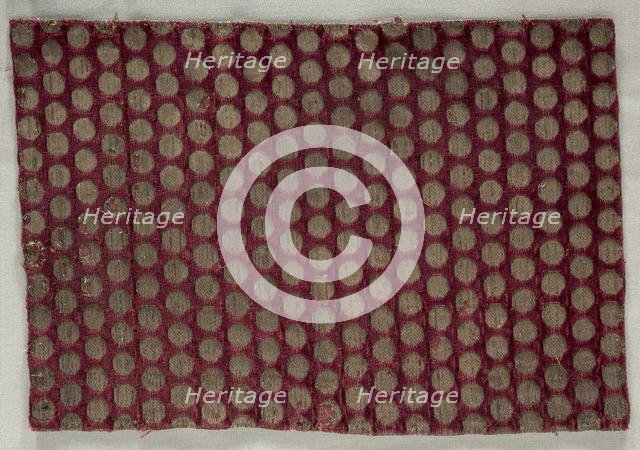 Velvet with gold discs, late 1200s or earlier. Creator: Unknown.