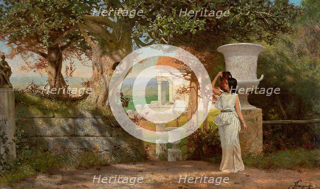 Water Carrier in an Antique Landscape with Olive Trees. Artist: Siemiradzki, Henryk (1843-1902)