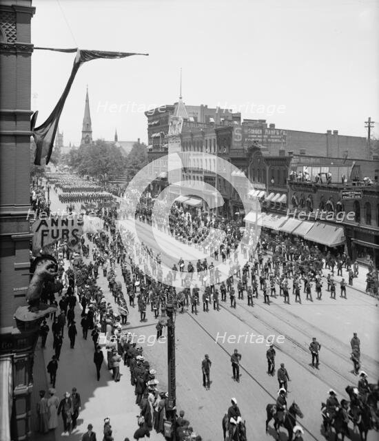 Massed formation, state encampment, Michigan K.T. [Knights Templar], between 1900 and 1910. Creator: Unknown.
