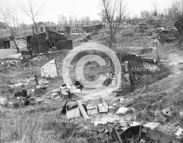 Migrant workers' camp, outskirts of Marysville, California, 1935. Creator: Dorothea Lange.