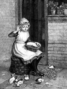 "Ducks and Green Peas" - by Miss E. Mitchell, 1890. Creator: R. Taylor.