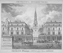 View of St Bride's Church, Fleet Street, through St Bride Avenue, City of London, 1830. Artist: Anon