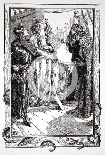 'King Anguish gives Isolt to Sir Tristram', 1905.  Artist: Dora Curtis