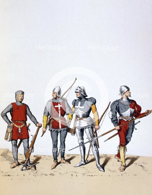 Troops of the Royal Guard, 12th-16th century (1887). Artist: A Lemercier