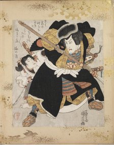 Actor Ichikawa Danjuro VII in the role of Benkei fighting against Yoshitsune, c1830. Creator: Kuniyoshi, Utagawa (1797-1861).