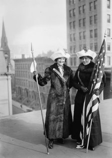 Suffragettes with flag, between c1910 and c1915. Creator: Bain News Service.