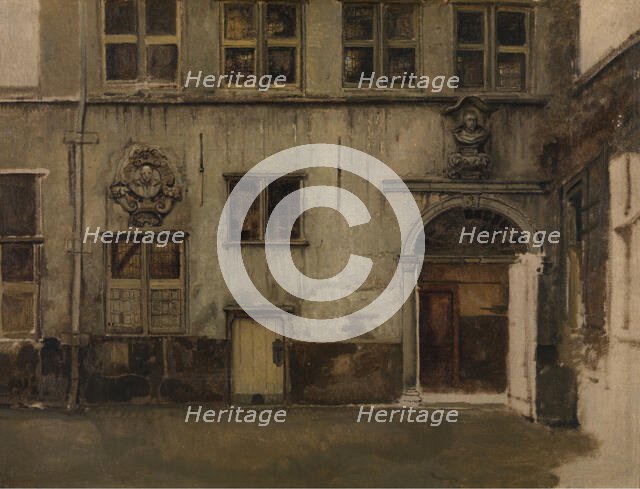 Courtyard of the house of Christoffel Plantin, c1860s. Creator: Jan August Hendrik Leys.