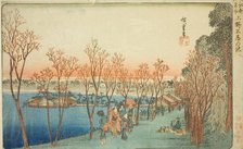 Shinobazu Pond at Ueno (Ueno Shinobazu no ike), from the series "Famous Places in..., c.1832/34. Creator: Ando Hiroshige.