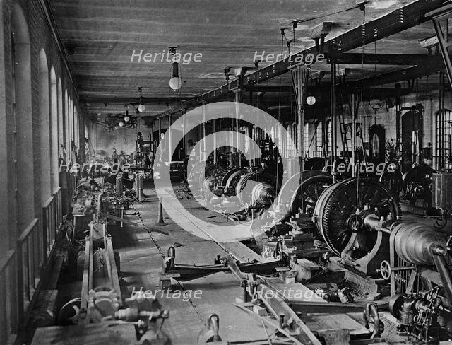 West-Siberian Railroad. Main Workshop of the Omsk Station. The Turning Shop, 1892-96. Creator: Unknown.