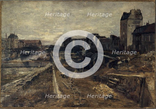 Canal Saint-Martin, 1889. Creator: Georges Chenard Huche.