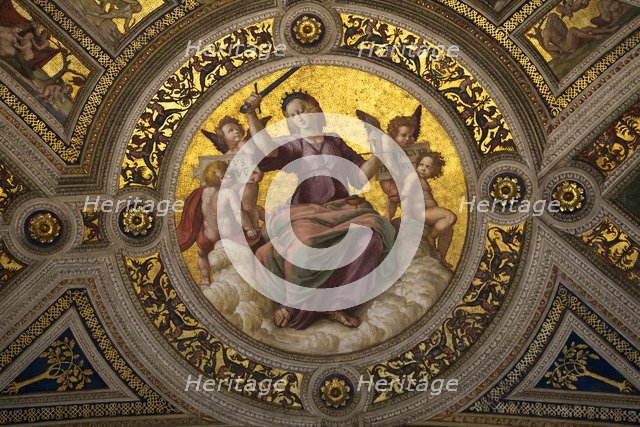 Lady Justice (Fresco in Stanza della Segnatura. Artist: Raphael (1483-1520)