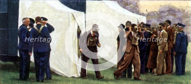 Air Raid Precautions, cigarette card, British, 1938. Artist: Unknown