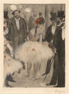 Virginie Being Admired While the Marquis Cavalcanti Looks On, c. 1876/1877. Creator: Edgar Degas.