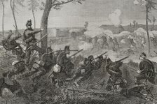 Siege of Paris: Skirmishes between the Prussian outposts encircling Paris and the besieged, 1871. Creator: Tomás Carlos Capuz.