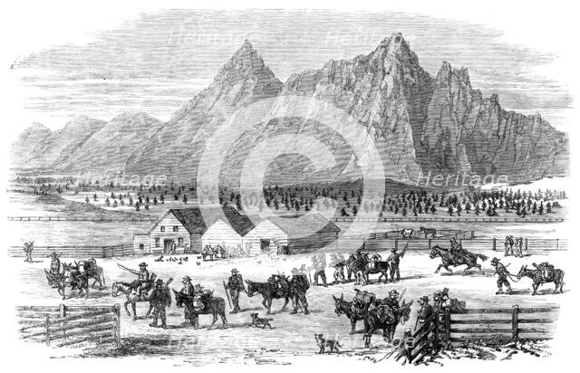 Sketches in British Columbia: scene at the fountain near Parsonville, Fraser River, 1864. Creator: Unknown.