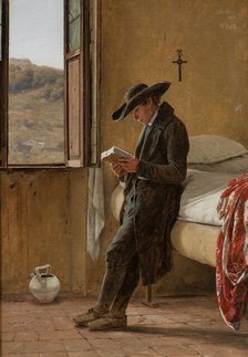 Young Clergyman Reading, 1836. Creator: Martinus Rørbye.