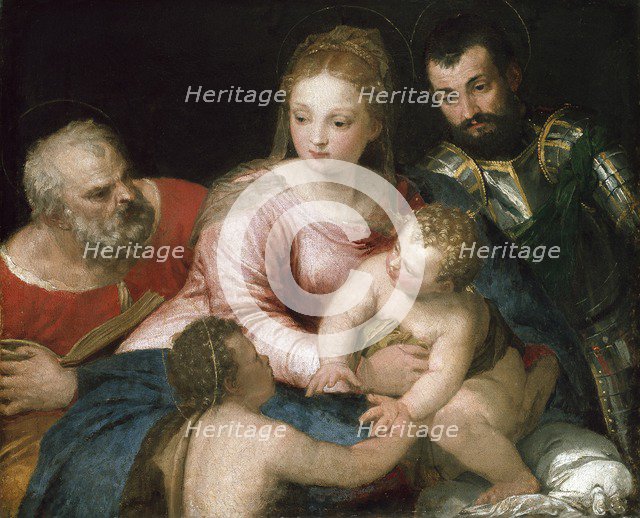 The Holy Family with the young St John the Baptist and St George, early 1550s. Artist: Paolo Veronese.