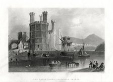 The Eagle Tower, Carnarvon Castle, Caernarfon, North Wales, 1860. Artist: JC Armytage