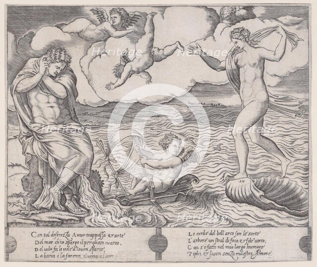 Eros in the Sea, ca. 1514-36. Creator: Agostino Veneziano.