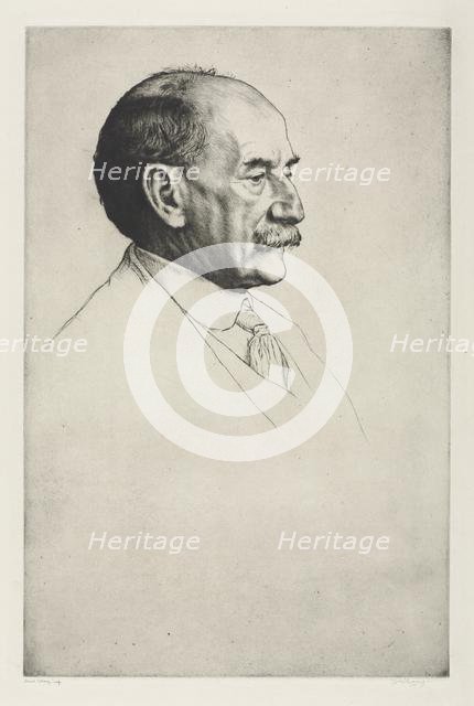 Thomas Hardy, Facing Right, 1910. Creator: William Strang (British, 1859-1921).