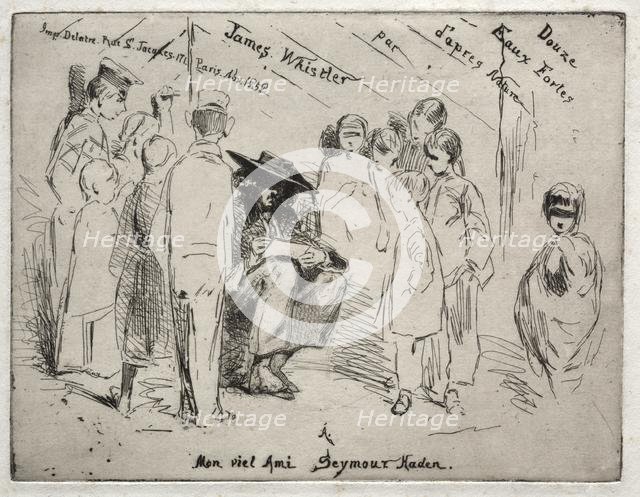 Twelve Etchings from Nature: Title Page - Delauney Sketching, 1858. Creator: James McNeill Whistler (American, 1834-1903).