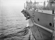 Target Practice - U.S.S. Wyoming's Bow, 1913. Creator: Unknown.