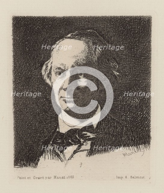 Portrait of the poet Charles Baudelaire (1821-1867). Artist: Manet, Édouard (1832-1883)