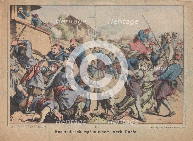 Turkish Requisition Fight in a Serbian Country Village. Artist: Anonymous  