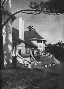 Detail of court side, Longwood Cricket Club, Chestnut Hill, Massachusetts, 1922.  Artist: Unknown.