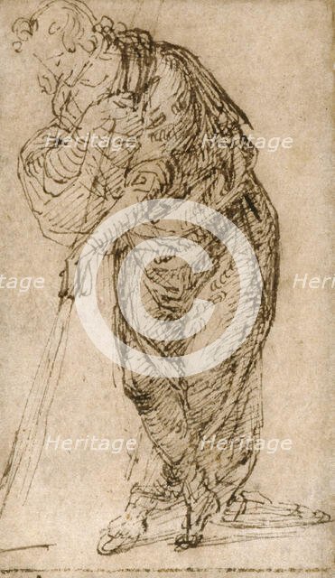 Standing Figure Leaning on a Staff, c.1510. Creator: Piero di Cosimo.