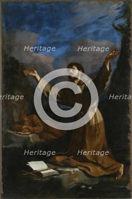 Saint Francis receives the Stigmata, 1633. Creator: Guercino (1591-1666).