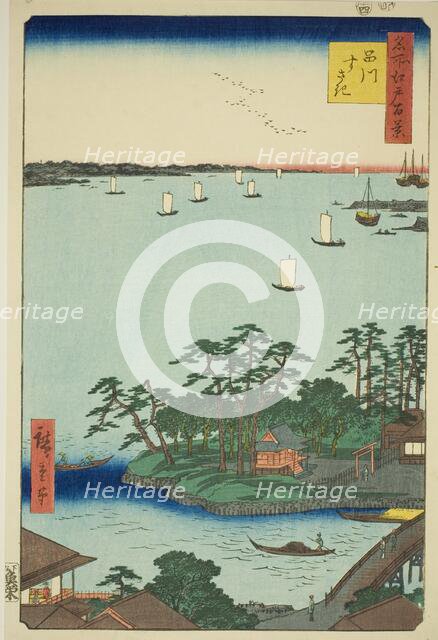 Shinagawa Susaki (Shinagawa Susaki), from the series "One Hundred Famous Views...", 1856. Creator: Ando Hiroshige.